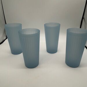 Set of Four Blue Frosted Tumblers